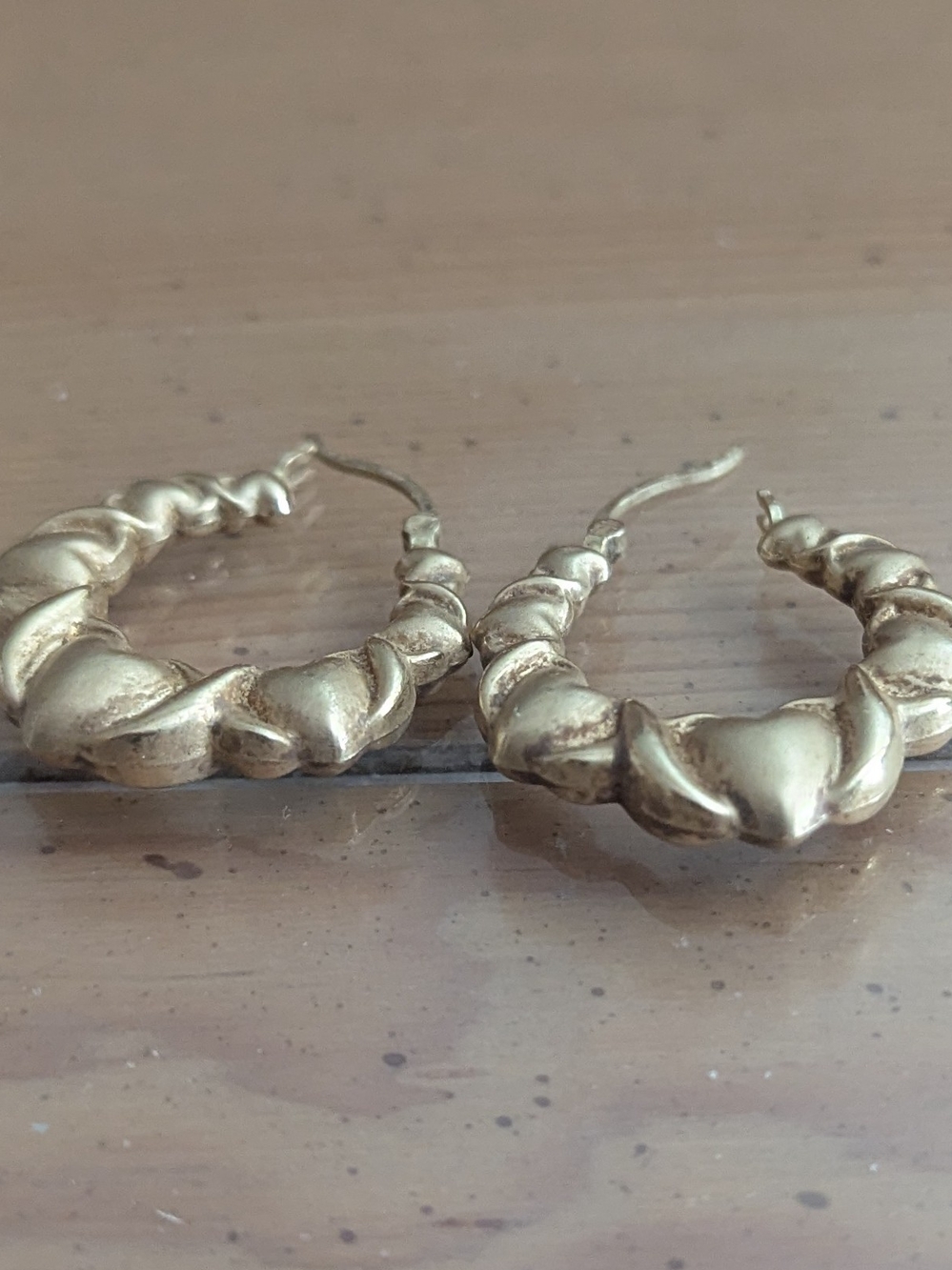 Gold Twisted Heart Hoop Earrings - Women Jewelry